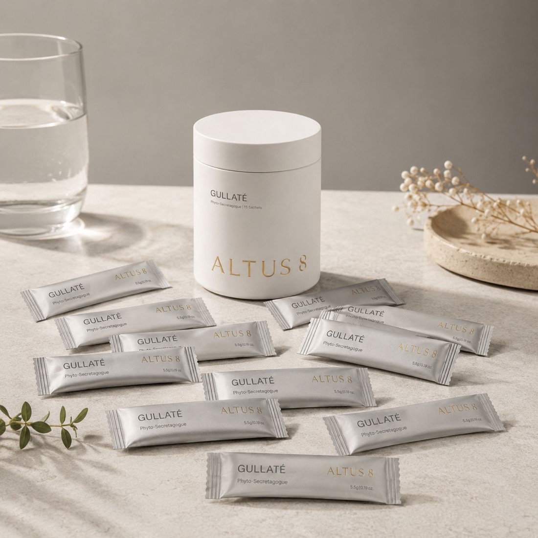 ALTUS 8 GULLATE jar with 15 single-serve sachets